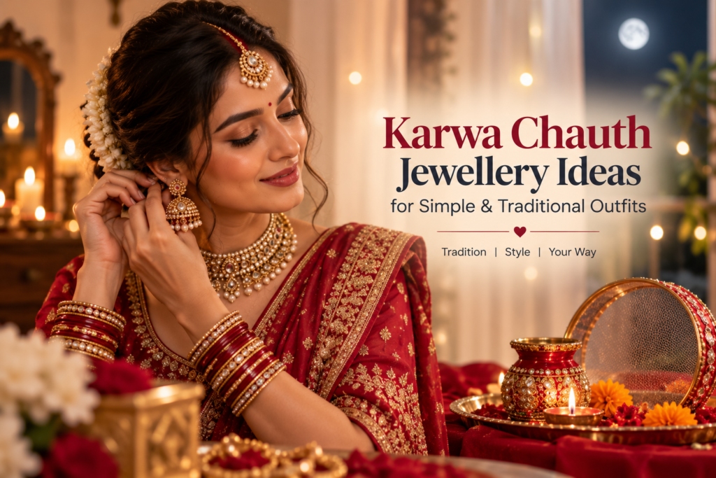 karwa chauth jewellery in golden light